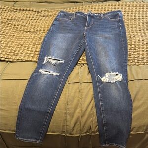 American Eagle Outfitters Blue Ankle Cropped Jeans